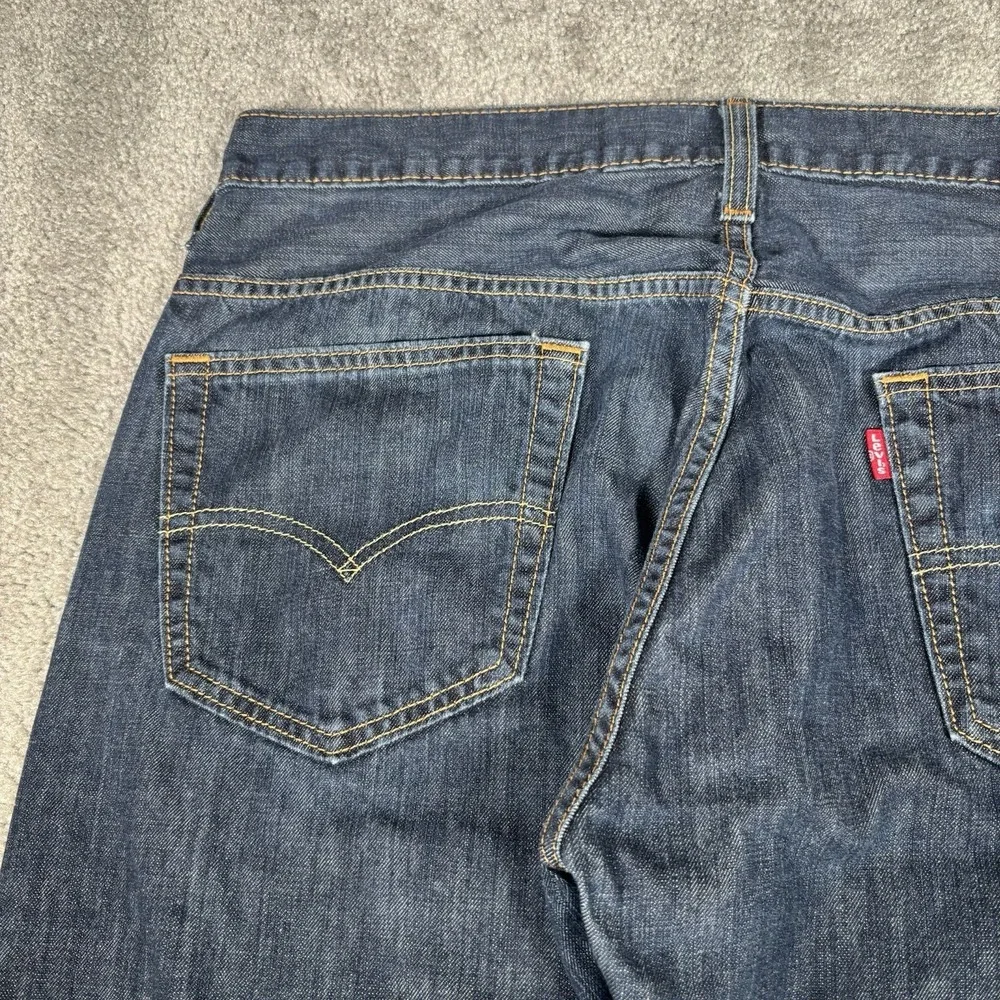 Levis 569 Jeans Mens 34x31 Loose Straight Fit Dark Wash Blue Denim Cotton Baggy